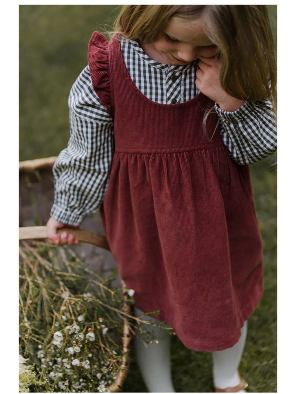 Pehr Corduroy Pinafore Dress in mulberry sz 12-18 months organic cotton